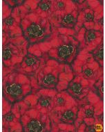 Harlequin Poppies: Packed Poppies Red -- Wilmington Prints 39629-935