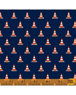 Work Zone: Construction Cones Navy -- Windham Fabrics 52268-2