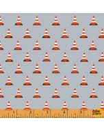 Work Zone: Construction Cones Gray -- Windham Fabrics 52268-5