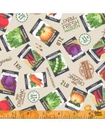 Certified Delicious: Seed Packets Ivory - Windham Fabrics 52442-1