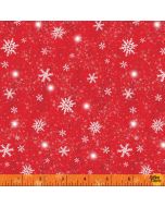 Snow Day: Snowstorm Red Snowflakes -- Windham Fabrics 52598d-2