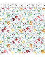 Busy Street: Words & Numbers White -- Clothworks y3202-1 - 2 yards 24" remaining