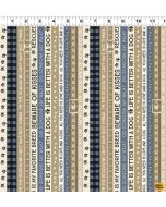 A Dog's Life: Dog Collar Word Stripe Khaki -- Clothworks y3364-12 - 2 yards 15" remaining