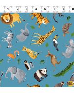 Ticket to the Zoo: Animals Sky -- Clothworks Fabrics y3529-98