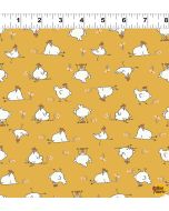 Cluck Cluck Bloom: Chickens Gold-- Clothworks y3792-68 