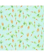 Spring Has Sprung: Carrots Light Aqua -- Clothworks y4012-32