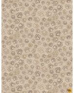 Dogs Rule: Dog Paw Prints Natural -- Timeless Treasures Fabric dog-c8556 natural
