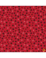 'Cat: Feline Good! Cat Paws Red - Timeless Treasures Fabrics cat-cd2574 red