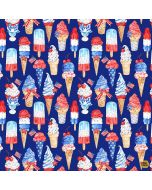 Stars & Stripes: USA Ice Cream Treats - Timeless Treasures Fabrics food-cd3272 navy