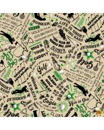 Tee Time Par for the Course: Players & Golf Text - Timeless Treasures Fabric gail-cd1806 cream
