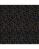 Cat: Live Love Meow: Rainbow Cat Paw Prints - Timeless Treasures Fabric gail-cd3339 rainbow 