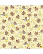 Honey Bear: Bears on Honeycomb - Timeless Treasures Fabric kidz-cd3488 beige