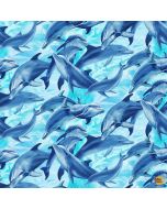 Underwater Paradise: Playful Dolphins Water - Timeless Treasures Fabric michael-cd4288 water - presale June