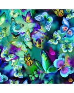 Butterfly Garden: Electric Butterflies -- Timeless Treasures Fabrics nature-cd3157 multi - 1 yard + FQ remaining