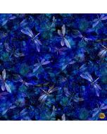 Dragonfly Illusion: Tossed Dragonflies & Spots Night -- Timeless Treasures Fabrics nature-cd3207 night  