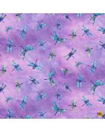 Dragonfly Mist: Flying Dragonflies Lavender - Timeless Treasures Fabric nature-cd3895 lavender