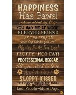 Dogs Rule Happiness Has Paws: Dog Panel (2/3 yard) -- Timeless Treasures Fabric panel-cd3316 brown