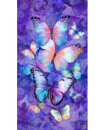 Flutter: Purple Butterfly Panel (2/3 yard) - Timeless Treasures Fabrics panel-cd3776 purple