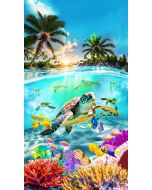 Underwater Paradise: Sea Life Panel (2/3 yard) - Timeless Treasures Fabric panelms-cd4282 multi - presale June