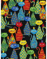 Cat: Packed Cats - Timeless Treasures Fabrics pat-cd4217 black