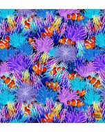 Ocean Life: Coral Reef Fish - Timeless Treasures Fabrics sea-cd3129 multi