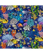 Ocean Life: Coral Reef Life - Timeless Treasures Fabrics sea-cd3130 reef