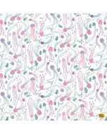 Alphabet Soup: Don't Be Jelly -- Dear Stella Fabric stella-d2882 white
