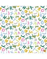 Alphabet Soup: Alphabet Soup Letters -- Dear Stella Fabric stella-d2886 white
