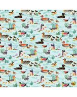 Get Your Ducks in a Row: Ducks in a Row - Dear Stella Fabrics stella-dbo3655 aqua