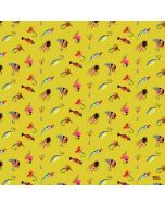 Get Your Ducks in a Row: Off the Hook Fishing Flies Maize - Dear Stella Fabrics stella-dbo3658 maize