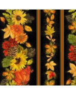 Thankful: Harvest Border Stripe Metallic- Timeless Treasures Fabric Harvest-cm3641 black
