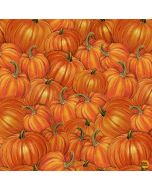 Thankful: Packed Pumpkins Metallic- Timeless Treasures Fabric Harvest-cm3643 orange
