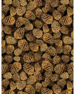 Thankful: Packed Pinecones - Timeless Treasures Fabric Holiday-CM1282 brown