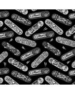 Skate Forever: Graffiti Skateboards -- Timeless Treasures Fabrics fun-cd2142 black