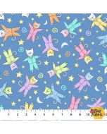 Cat's Pajamas: Cat's Pajamas Blue -- Northcott Fabrics / Patrick Lose 10257-44 - 2.25 yards remaining