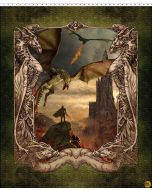 Dragons - The Ancients: Dragon Panel Green (1 yard) -- In The Beginning Fabrics 10drg-1