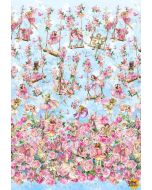 Flower Fairies Spring Song: Border Blue -- Michael Miller Fabrics DDC12248-blue-d