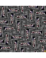 Hocus Pocus Halloween Glow -- Peeking Mummies Glow in the Dark -- Blank Quilting 1576g-95 gray