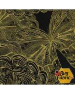 Lux: Large Butterfly (Metallic) - Timeless Treasures lux-cm9689 black