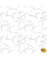Lower The Volume: Tossed Lines White -- Blank Quilting 1944-01 - 2 yards 17" remaining