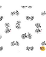 Lower The Volume: Bicycles White -- Blank Quilting 1952-01