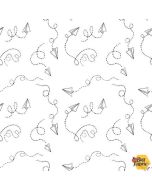 Lower The Volume: Paper Planes White -- Blank Quilting 1956-01