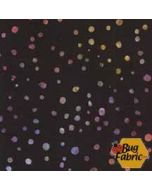 Batik Textiles: Multi Colored Dot on Black - Batik Textiles 1705