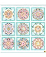 Butterfly Fantasy: Flower Kaleidoscope Block Panel (approx 1.25 yard panel) - In The Beginning Fabric 1bf1