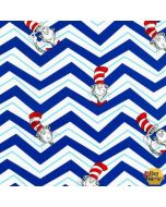 Dr. Seuss The Cat in the Hat 2: Chevron Blue - Robert Kaufman 13979-4