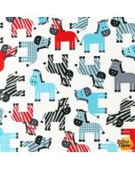 Urban Zoologie: Zebras Celebration - Robert Kaufman 13953-203 - 2 yards 23" remaining