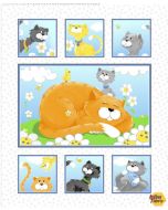 Kitty the Cat: Quilt Panel (1 yard) -- Susy Bee Fabrics 20390-100