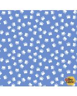 Kitty the Cat: Paw Prints Medium Blue -- Susy Bee Fabrics 20393-740
