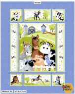 Barnyard Blues: Quilt Panel (1 yard) -- Susy Bee Fabrics 20413-760