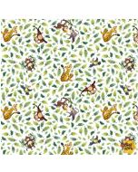 Jungle Friends: Tossed Animals White -- SusyBee 20444-100 